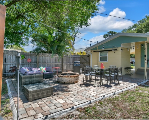 patio and seating area